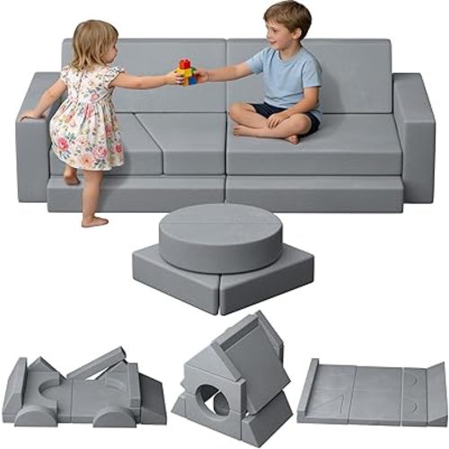 Foam Climbing Blocks, Indoor Play Couch for Toddlers, 15PCS Soft Play Set
