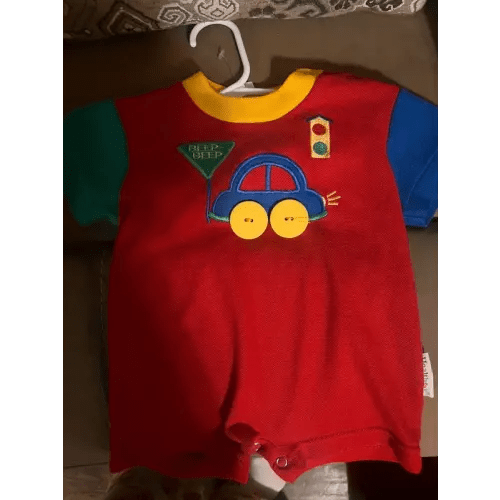 Vintage Healthtex colorblock shortall