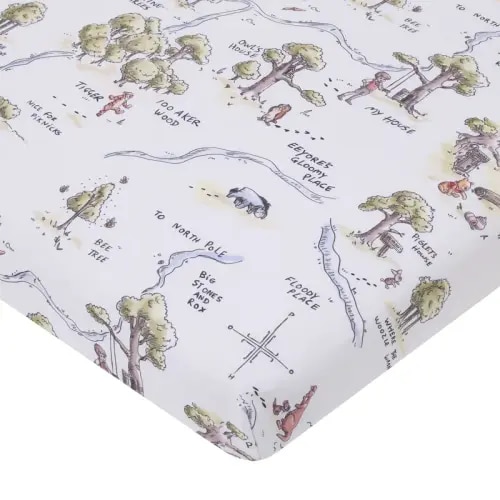 Disney NoJo Disney Classic Winnie the Pooh Fitted Mini Crib Sheet | Wayfair