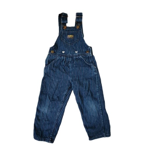OSHKOSH B'GOSH x VINTAGE sanforized vestbak overalls in dark wash denim hearts