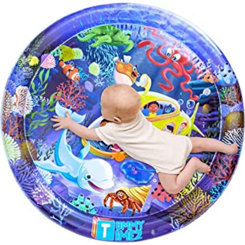 Premium Tummy Time Water Mat, Extra Large Multi-Stage Activity Center Promoting Baby Motor & Sensory Development, Inflatable Playmat Visual Stimulation Gift Infants Toddlers Boys Girls