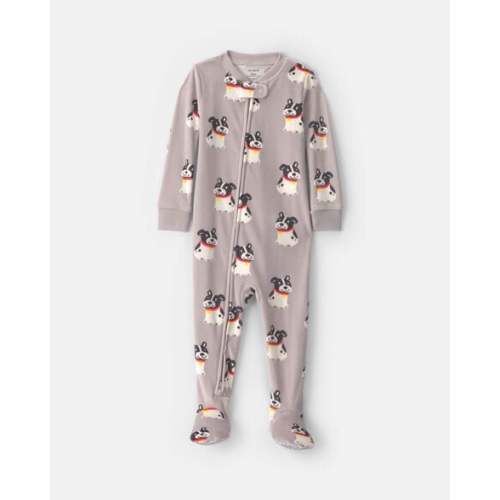 Baby Boy 1-Piece Dog 2-Way Zip DreamPlush Snug Fit Footed Pajama - Grey | Carter's