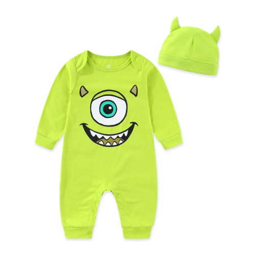 Disney Monsters Inc. Mike Wazowski Coverall with Cap 2 Piece Set (Baby Boys), Sizes NB-24M