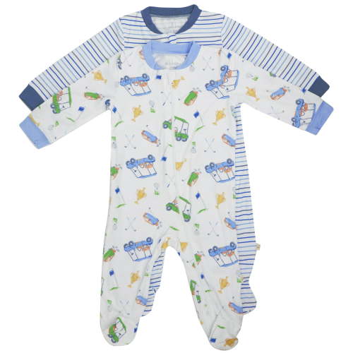 Milkberry Bamboo Pajamas Coverall for Baby Boys Footed Sleep Bodysuit for Infants Size 6-9 Months Golf Champion