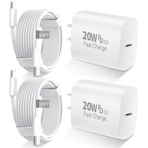 iPhone 17 16 15 Charger Fast Charging USB C Charger Type C Chargers with 10 Ft Long USB C to USB C Cable Fast Charging Cord for iPhone 17/Pro/Pro Max/17 Air/16/16 Pro/16 ProMax/15/Pro/ProMax,White