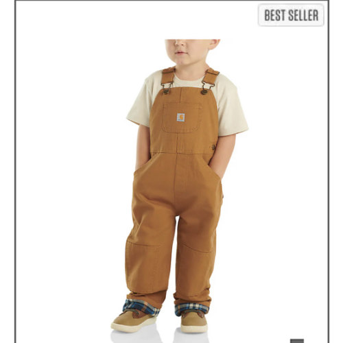 Kids' Canvas Bib Overall Flannel-Lined (Baby/Toddler) | Carhartt