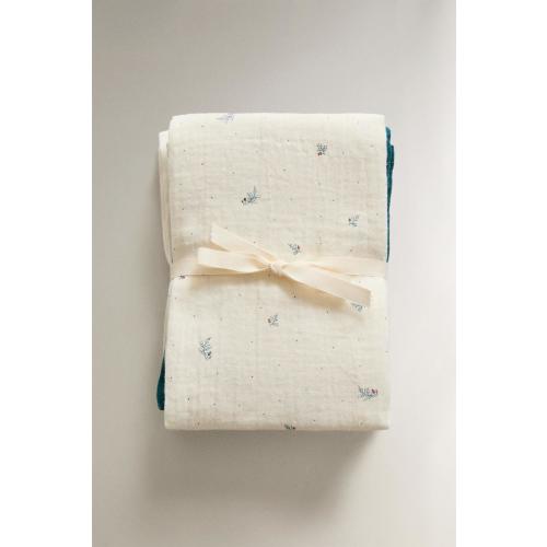 BABY FLORAL MUSLIN CLOTHS (PACK OF 3)