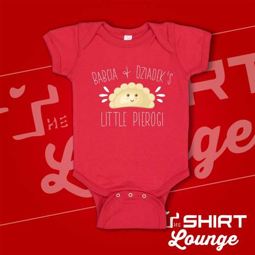Babcia and Dziadek's Little Pierogi Baby Bodysuit Toddler T-Shirt, Cute Polish Baby Gift, Polish Grandparents Present, Polish Baby Clothes
