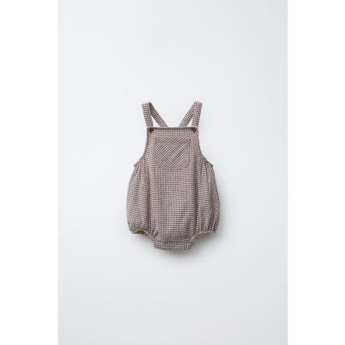 PLAID ROMPER - Brown / Ecru | ZARA United States