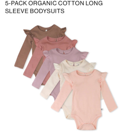 5-Pack Organic Cotton Long Sleeve Bodysuits | Honest Baby Clothing