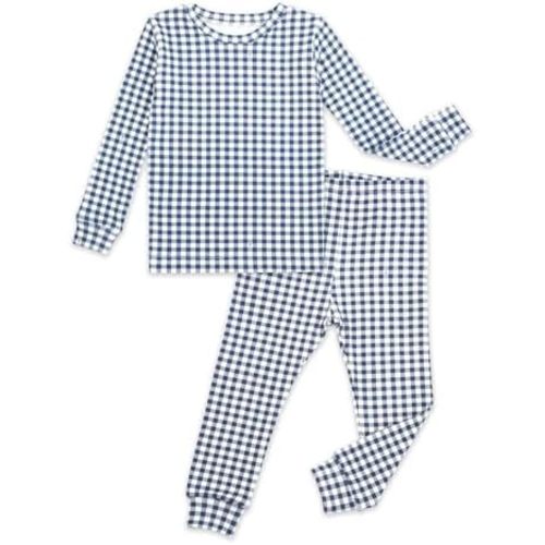 moimoln Cotton Modal Baby Toddler Pajamas Check Solid Leopard 6M-8Y (1/2 Pack)