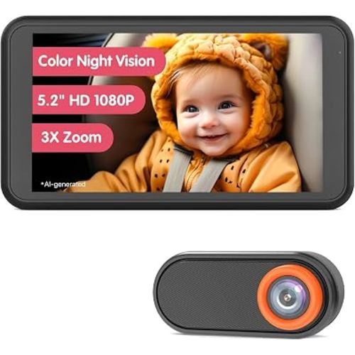 LUCKVIEW BM2 Baby Car Camera, 5.2" 1080P Rear Seat Monitor