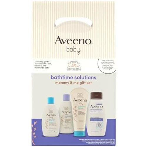 Aveeno Baby Bathtime Solutions Mommy & Me Gift Set, 4 Items
