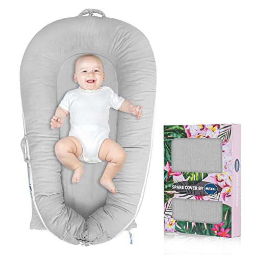 Corduroy Baby Nest Cover for Dockatot Deluxe+ Docks | MEXXI Hypoallergenic Cotton Newbon Lounger Cover (Cover Only) (Grey)