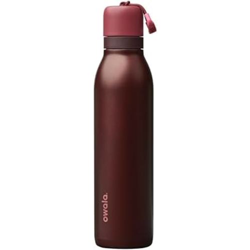 Owala FreeSip Twist Insulated Stainless Steel Water Bottle with Straw for Sports and Travel, BPA-Free, 24-oz, Black Cherry