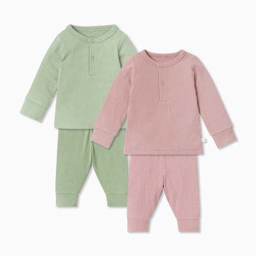 Ribbed Pyjama 2 Blue and Mint / 18-24b MO