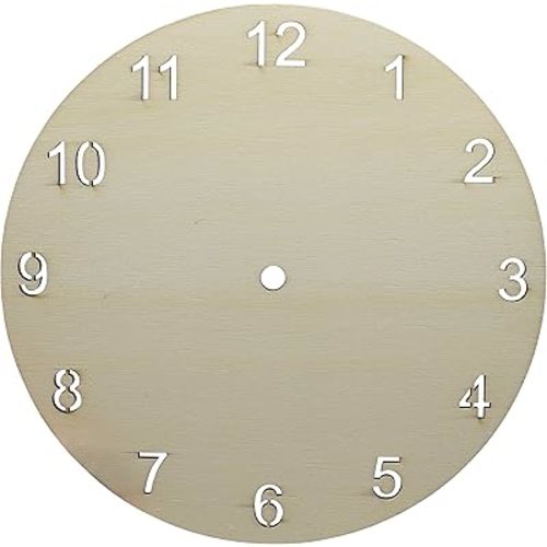 Creative Hobbies Clock Face for Crafts, DIY Unfinished Wood Clock Face Blank, 9" Round with Laser Cut Numerals, Make Your Own Clock