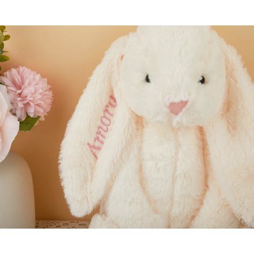 Personalized Embroidered Bunny Rabbit,Baby Shower Gifts,Newborn Baby Gift,Kids Birthday Gift,Stuffed Animal,Flower Girl Gifts，Gift for Baby