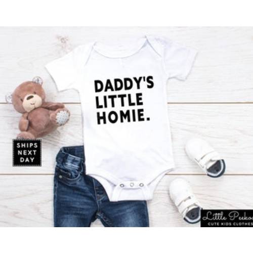 Daddy's Little Homie Baby Onesie®, Fathers Day Natural Toddler Shirt, Dad's Lil Homie Kids Raglan, Baby Announcement, Funny Baby Shower Gift - Etsy