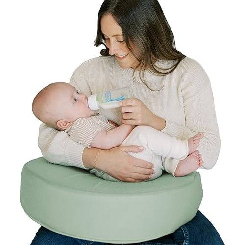 Dr. Brown's Nursing Pillow with Washable Cover, Breastfeeding Lap Support Pillow, Premium Memory Foam, Firm and Responsive, Storm Green