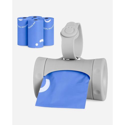 Ubbi Retractable Bag Dispenser for Diaper Bag Value Set, Gray