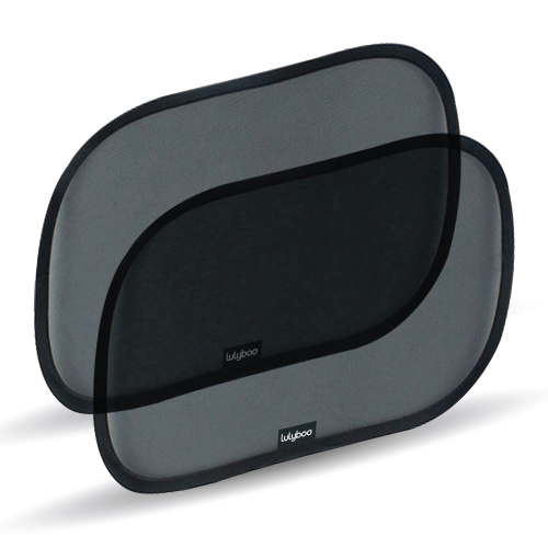 Lulyboo Baby Car Window Sun Blocker Screen - 2 Pack, 12"x19" Oval Shades, UPF 50+, Black Coverings