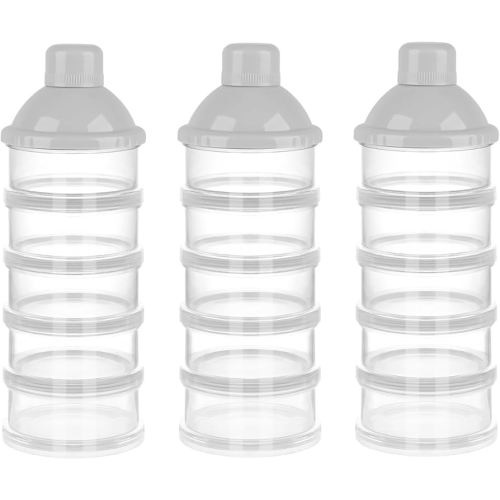 Accmor Formula Dispenser On The Go, 5 Compartments Stackable Formula Container for Travel, Baby Milk Powder Kids Snack Container, BPA Free