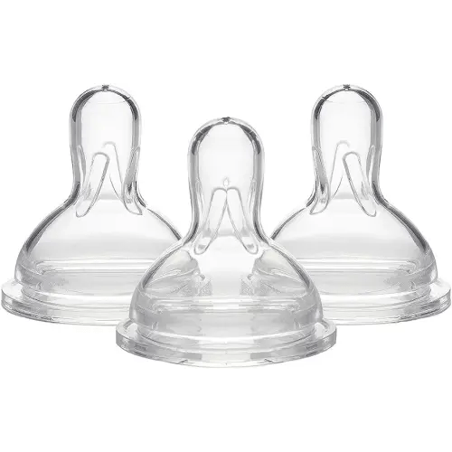 Medela Medium Flow Nipples with Wide Base, 3 Pack, Baby Age 4-12 Months, Compatible with All Medela Breast Milk Bottles, Made Without BPA