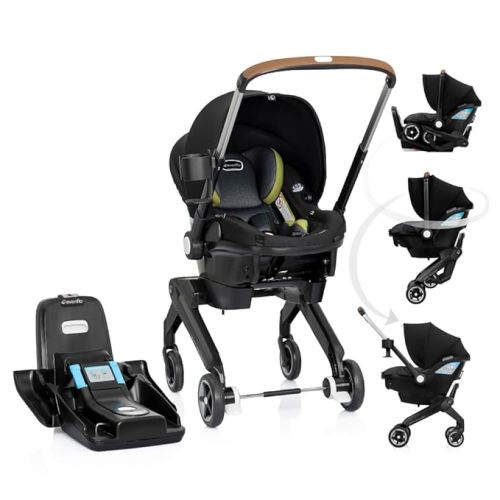 Evenflo Shyft DualRide Infant Car Seat Stroller Combo with Carryall Storage (Boone Gray)
