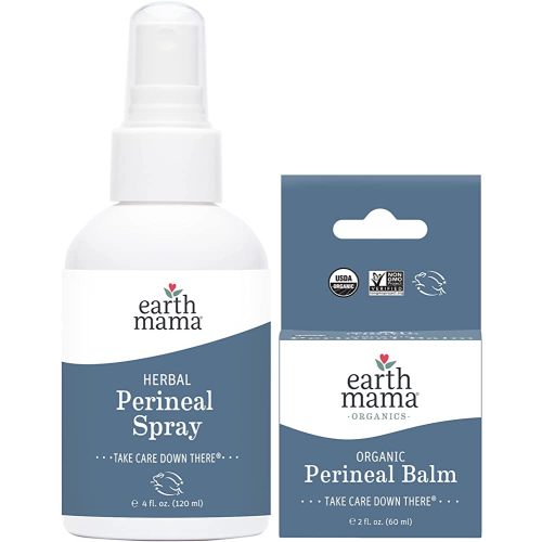 Earth Mama Postpartum Recovery Kit | Take Care Down There® with Organic Perineal Balm & Herbal Perineal Spray, 2-Piece Set