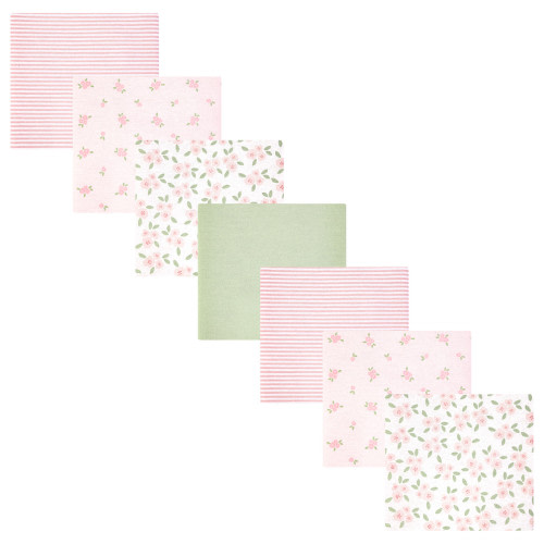 Hudson Baby Cotton Poly Flannel Receiving Blankets Bundle, Sweet Little Floral