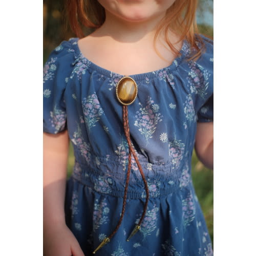 Tiger Eye Clip-On Bolo Tie