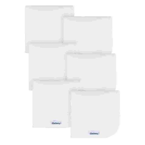 Gerber Baby Boy or Girl Unisex White Washcloths, 6-Pack, One Size