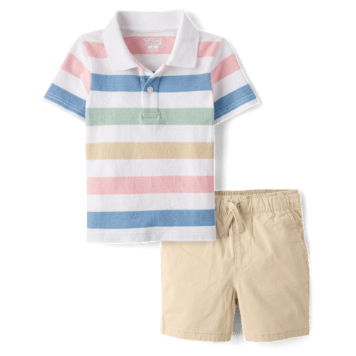 Baby And Toddler Boys Striped 2-Piece Outfit Set - Multi