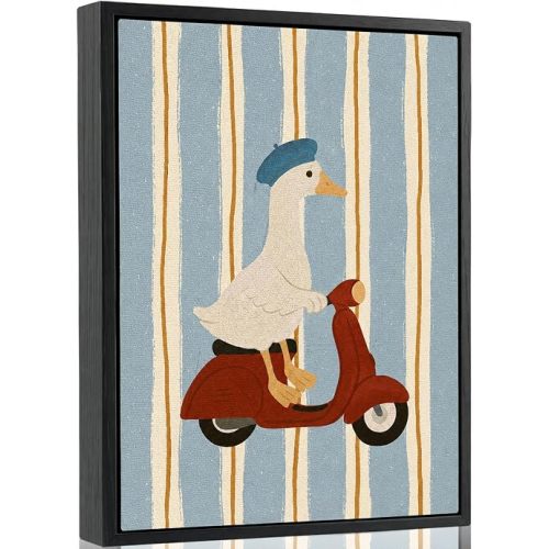 Framed Cute Duck Canvas Wall Art,Funny Animal Picture Wall Decor