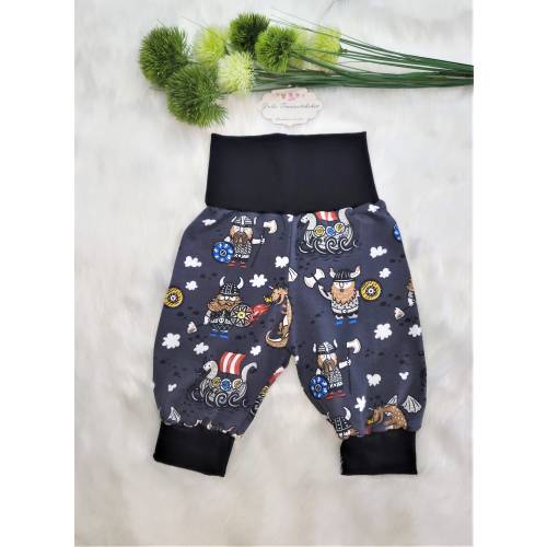 Bloomers for babies and toddlers size 50 to 110 black Viking ship dragon