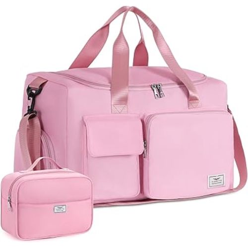 FIORETTO Women's Gym Duffle Bag with Shoes Compartment, 30L Capacity, Ideal for Travel, Gym, Sports, Duffel, Weekender
