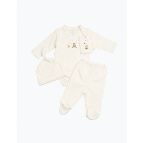 Pima Embroidered Bundle Set in Honey Bear