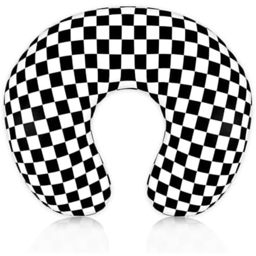 DILIMI Nursing Pillow Cover, Stretchy Removable Case for Breastfeeding Pillows, Ultra Soft Comfortable Slipcover for Baby Girl and Boy, Black Checkerboard
