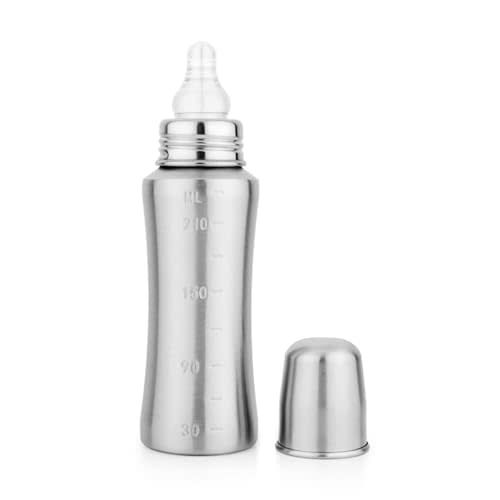 Bon aPetite Stainless Steel Baby Feeding Bottle | 250 ML | 304 18/8 Stainless Steel | Medical Grade Silicone Nipple | Toxin Free Feeding Bottle | 100% BPA Free | Dishwasher Safe