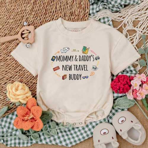 Future Traveler Baby Bodysuit, Mommy and Daddy's New Travel Buddy Bubble Romper, Baby Romper, Baby Vacation Outfit, Travel Baby Gift