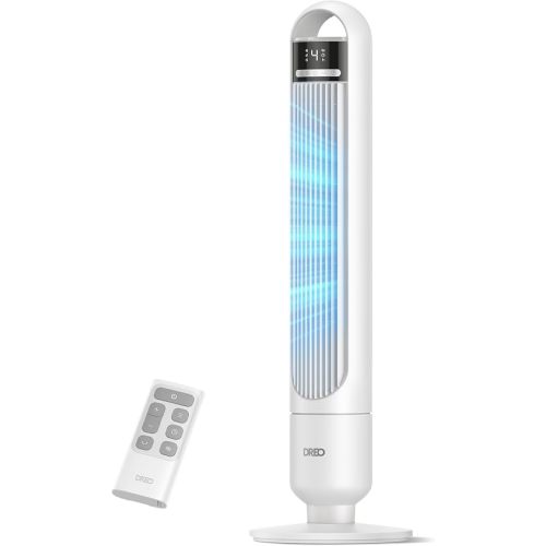 DREO Tower Fan for Bedroom, 26ft/s Velocity, 90° Oscillating, 8H Timer