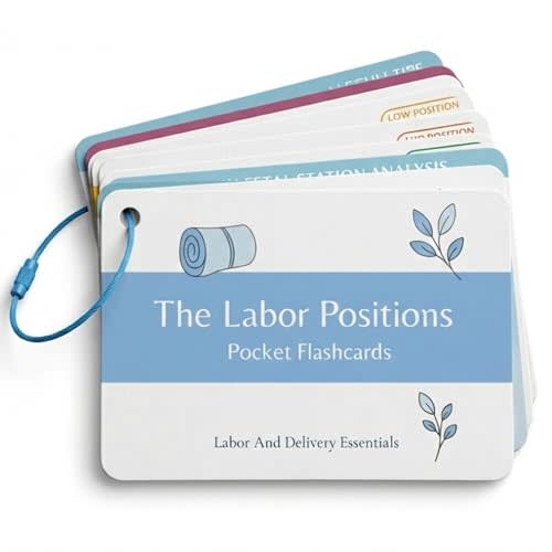 Labor Positions Pocket Guide | Doula Supplies & L&D Nurse Essentials | Organized by Fetal Station (High, Mid, Low) | Epidural Friendly | Childbirth Education Tools & Midwife Gifts