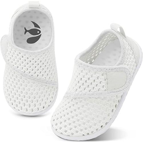 Amazon.com | shopUAL Toddler Water Shoes Girls Boys Barefoot Aqua Socks Kids Cute Quick Dry Non-Slip Swim Shoes for Beach Pool Surf Solid White Toddler 5 | Water Shoes