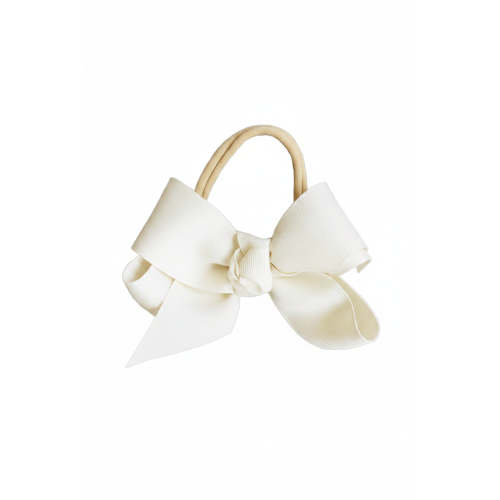 Ribbon Bow Headband in Off White | Caden Lane