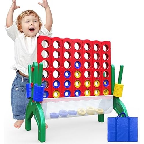 Aywewii 1.9 Feet Giant 4-to-Score Connect Game Set for Kids and Adults 4 in A Row Game Outdoor Indoor Yard Camping Party Family Games Tabletop Games