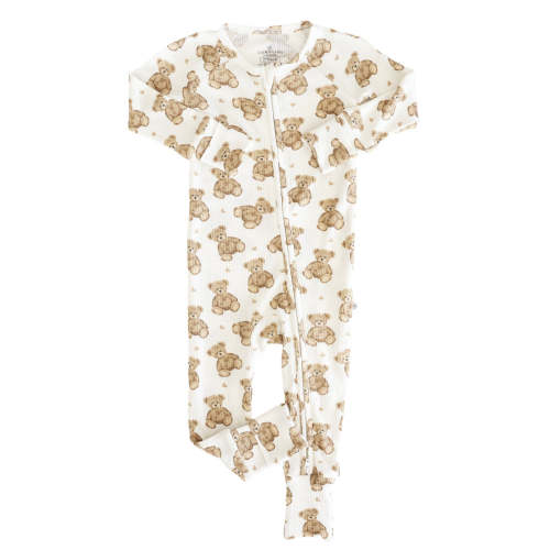 Beary Sweet Bamboo Waffle Convertible Zip Romper