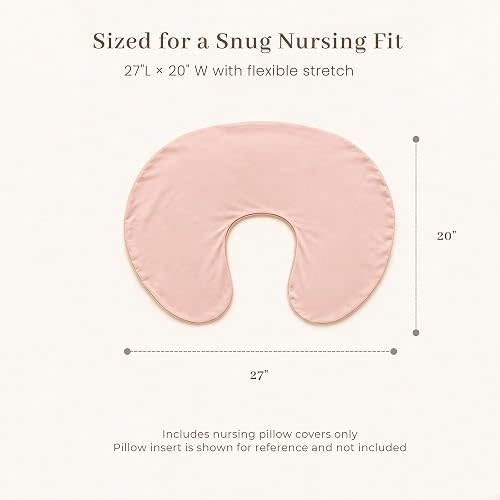 Konssy 2 Pack Nursing Pillow Covers, Soft Stretchy Cover for Breastfeeding