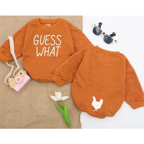 Guess What Chicken Butt Baby Romper: Funny Gender Neutral Bodysuit