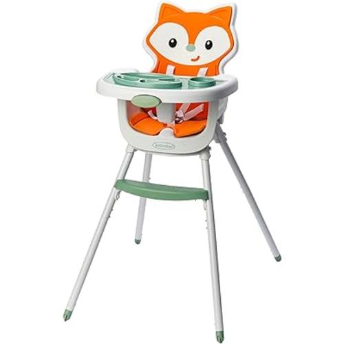 Infantino Grow-with-Me 4-in-1 Convertible High Chair, Fox-Theme, Space-Saving Design, Booster and Toddler Chair for Infants & Toddlers 3M-36M